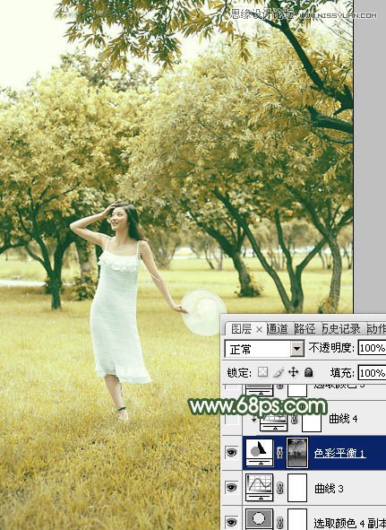 Photoshop调出夏季公园女孩怀旧效果,PS教程,图老师教程网