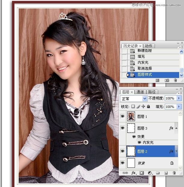 Photoshop给美女照片添加装裱效果,PS教程,图老师教程网