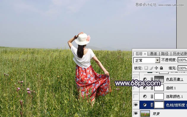 Photoshop给草原女孩添加韩系逆光效果,PS教程,图老师教程网