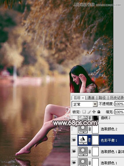 Photoshop调出河边女孩暗调红褐色效果,PS教程,图老师教程网