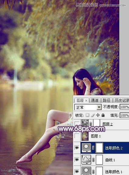 Photoshop调出河边人像梦幻橙黄色调,PS教程,图老师教程网