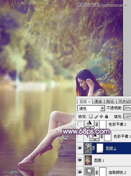 Photoshop调出河边人像梦幻橙黄色调,PS教程,图老师教程网