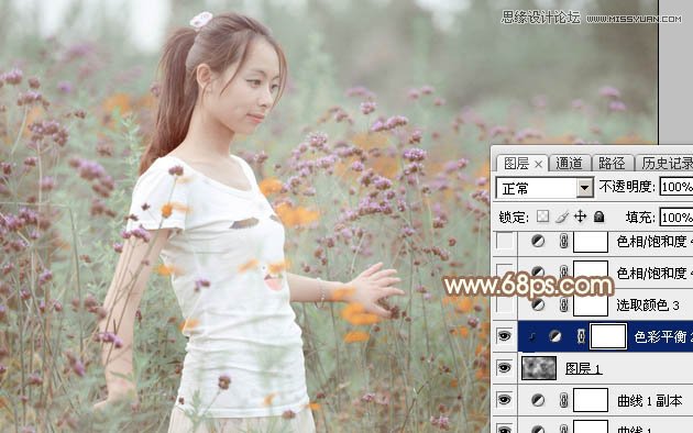 Photoshop调出鲜花里美女照片暖色效果,PS教程,图老师教程网