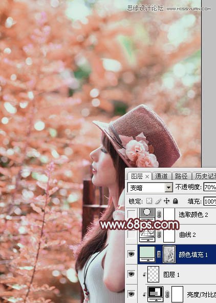 Photoshop调出清纯女孩照片梦幻粉色调,PS教程,图老师教程网