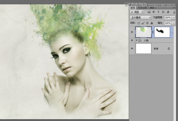 Photoshop合成抽象风格的人像艺术作品,PS教程,图老师教程网