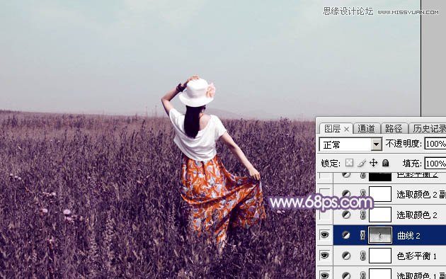 Photoshop调出外景人像绚丽的紫色效果,PS教程,图老师教程网