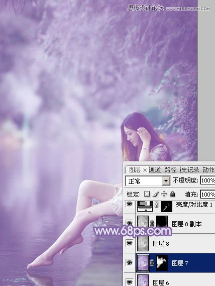 Photoshop调出河边女孩唯美的紫色效果,PS教程,图老师教程网