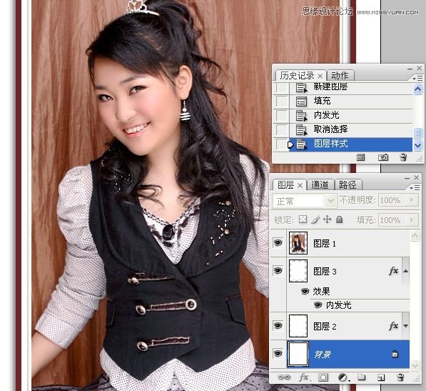 Photoshop给美女照片添加装裱效果,PS教程,图老师教程网