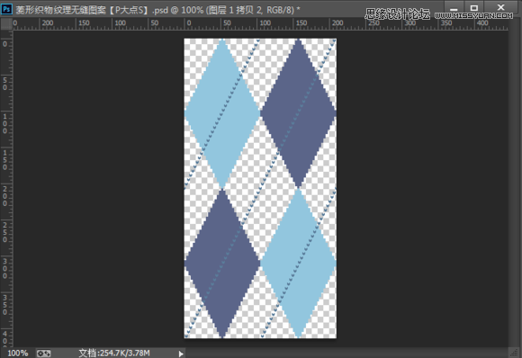 Photoshop制作菱形针织纹理无缝填充图案,PS教程,图老师教程网