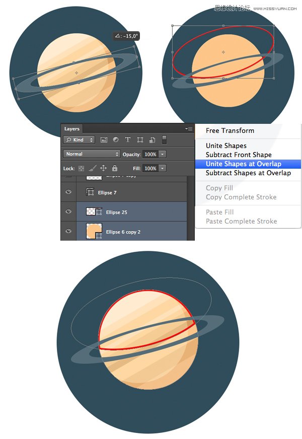 Photoshop设计扁平化风格的雷达图标,PS教程,图老师教程网