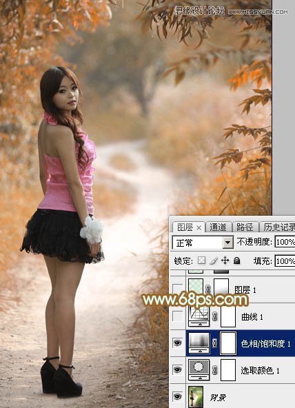 Photoshop调出人像照片秋季淡黄色调,PS教程,图老师教程网