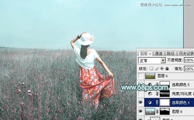 Photoshop调出外景人像冷艳的青色效果,PS教程,图老师教程网