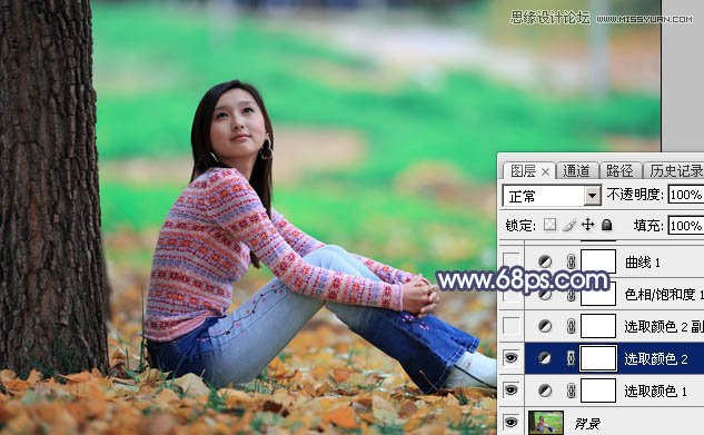 Photoshop调出树下女孩甜美的暖色调,PS教程,图老师教程网