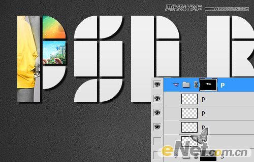 Photoshop制作立体效果的图案艺术字,PS教程,图老师教程网