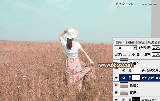 Photoshop调出外景人像韩系粉色效果图,PS教程,图老师教程网