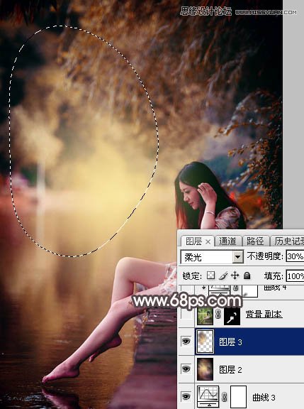 Photoshop调出河边女孩暗调红褐色效果,PS教程,图老师教程网