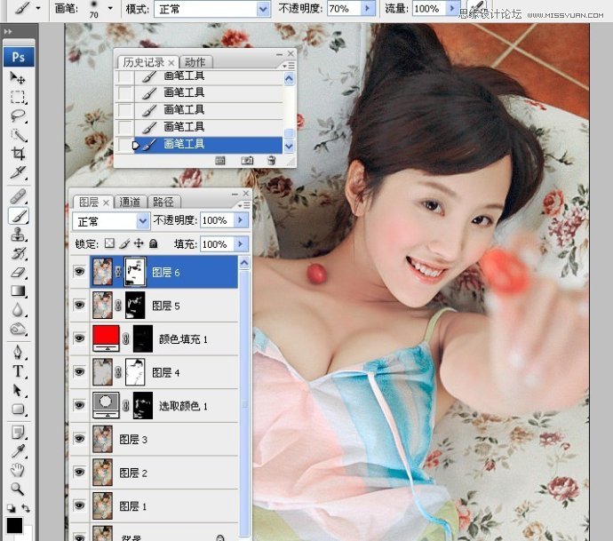 Photoshop调出人像美女甜美的糖水肤色,PS教程,图老师教程网