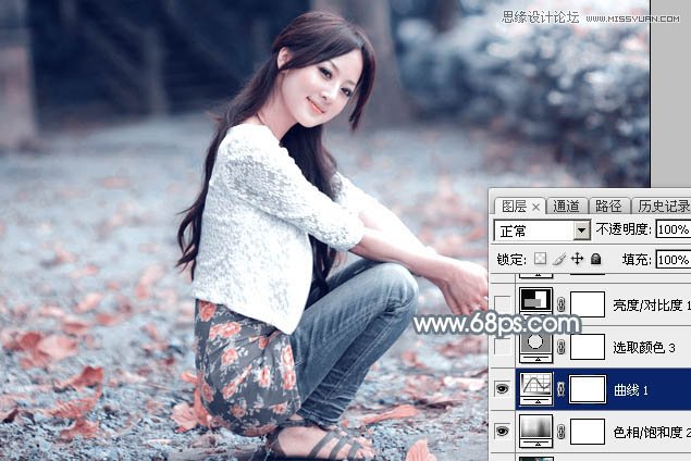 Photoshop调出外景美女唯美的冷色效果,PS教程,图老师教程网