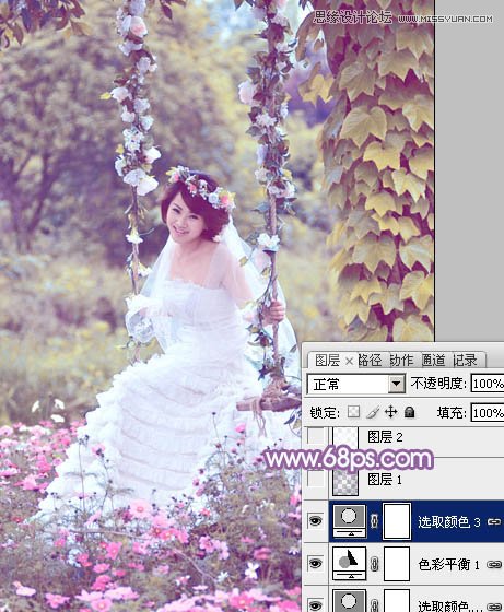 Photoshop调出美女婚纱照片唯美紫色效果,PS教程,图老师教程网