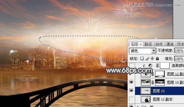 Photoshop合成绚丽城市背景的夜景婚片,PS教程,图老师教程网