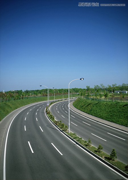 Photoshop给公路图片加上夜景效果图,PS教程,图老师教程网