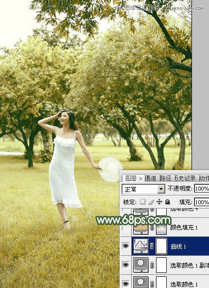 Photoshop调出夏季公园女孩怀旧效果,PS教程,图老师教程网