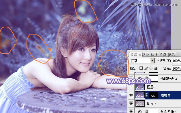 Photoshop调出美女照片唯美蓝色调,PS教程,图老师教程网