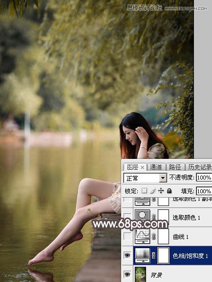 Photoshop调出河边女孩暗调红褐色效果,PS教程,图老师教程网