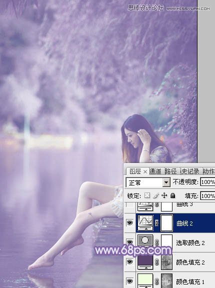 Photoshop调出河边女孩唯美的紫色效果,PS教程,图老师教程网