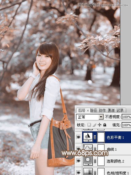 Photoshop调出公园美女通透的淡黄色调,PS教程,图老师教程网