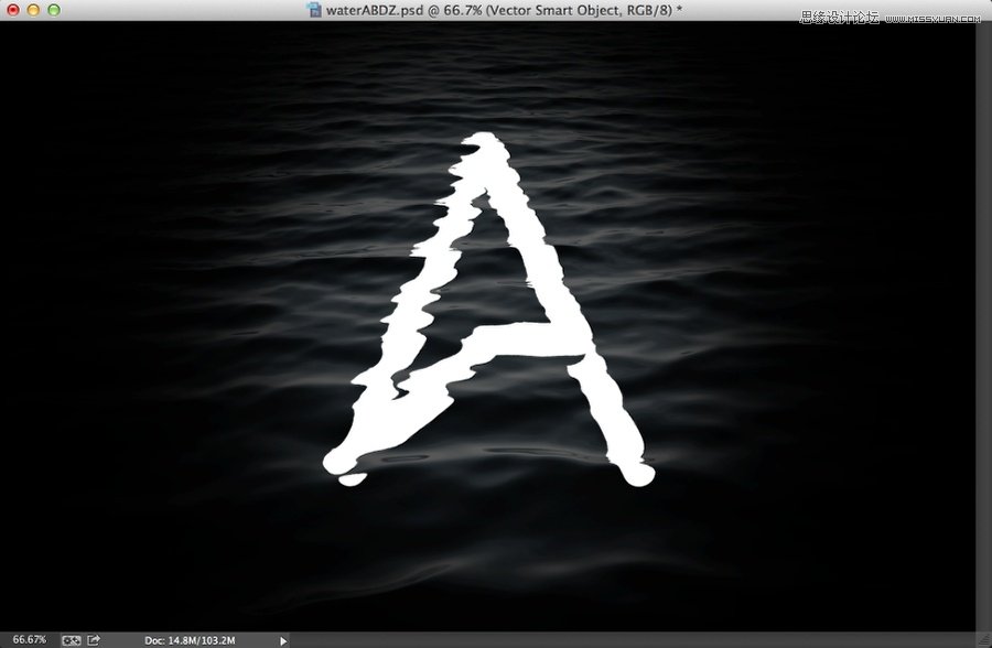 Photoshop制作漂亮的水波纹理艺术字,PS教程,图老师教程网