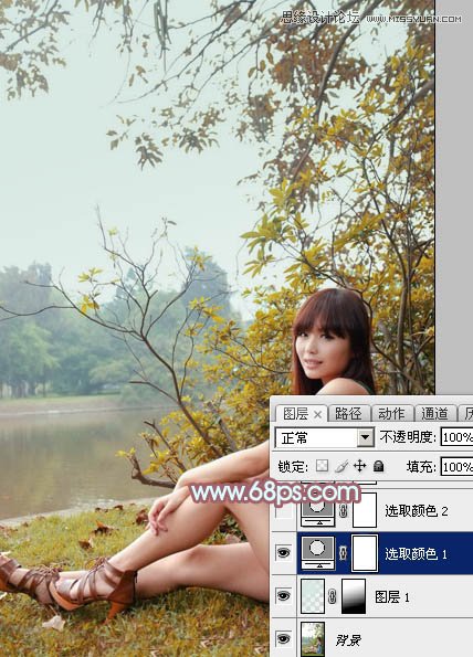 Photoshop调出河边美女另类淡红肤色效果,PS教程,图老师教程网