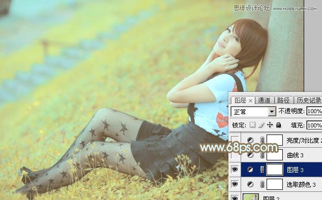 Photoshop调出树下女孩淡淡的柔美色调,PS教程,图老师教程网