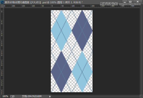 Photoshop制作菱形针织纹理无缝填充图案,PS教程,图老师教程网