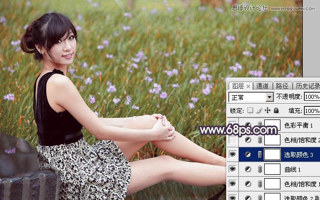 Photoshop调出春季花园美女淡淡冷色效果,PS教程,图老师教程网