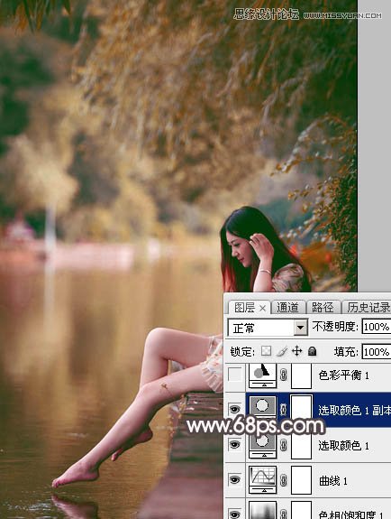 Photoshop调出河边女孩暗调红褐色效果,PS教程,图老师教程网