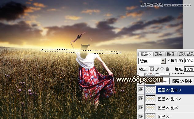 Photoshop调出花丛中人像夕阳逆光美景效果,PS教程,图老师教程网