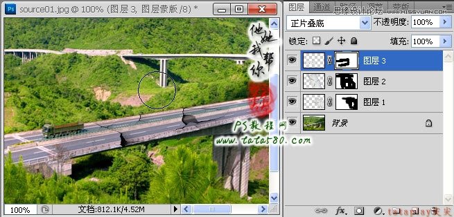 Photoshop合成坍塌的高速公路,PS教程,图老师教程网