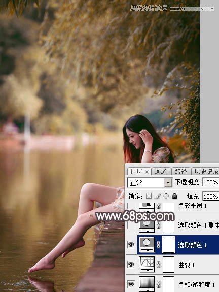 Photoshop调出河边女孩暗调红褐色效果,PS教程,图老师教程网