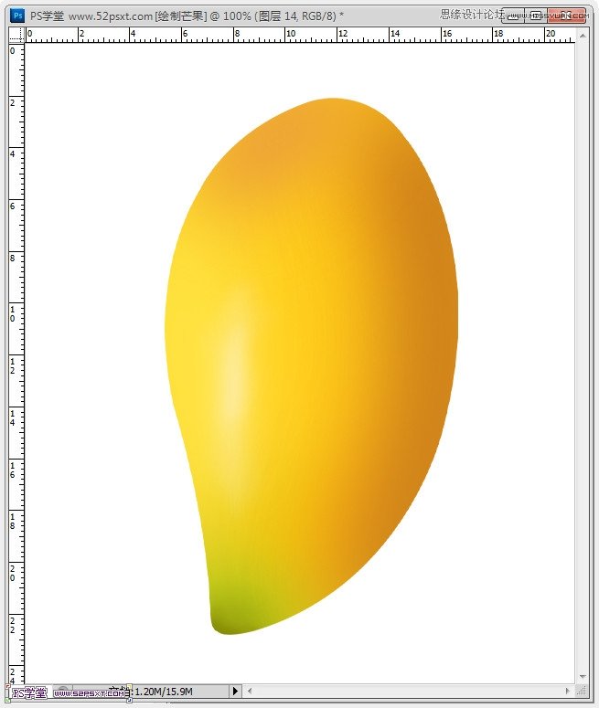 Photoshop鼠绘可口的金色芒果教程,PS教程,图老师教程网