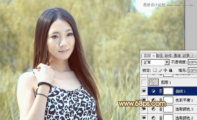 Photoshop调出外景美女柔美的淡黄效果,PS教程,图老师教程网