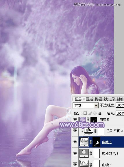 Photoshop调出河边女孩唯美的紫色效果,PS教程,图老师教程网