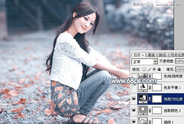 Photoshop调出外景美女唯美的冷色效果,PS教程,图老师教程网