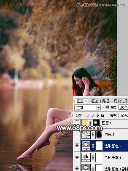 Photoshop调出河边女孩暗调红褐色效果,PS教程,图老师教程网