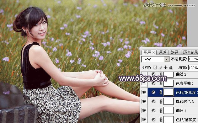 Photoshop调出春季花园美女淡淡冷色效果,PS教程,图老师教程网