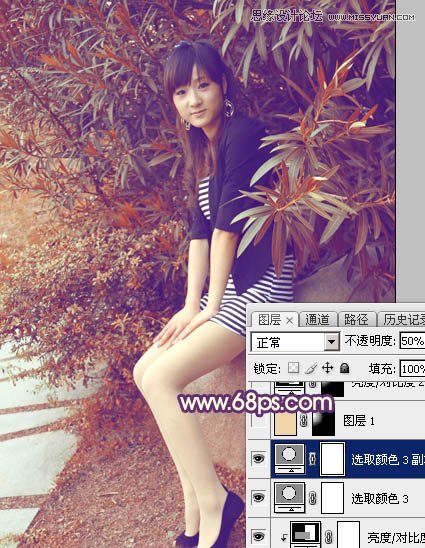 Photoshop调出外景女孩秋季唯美黄色调,PS教程,图老师教程网