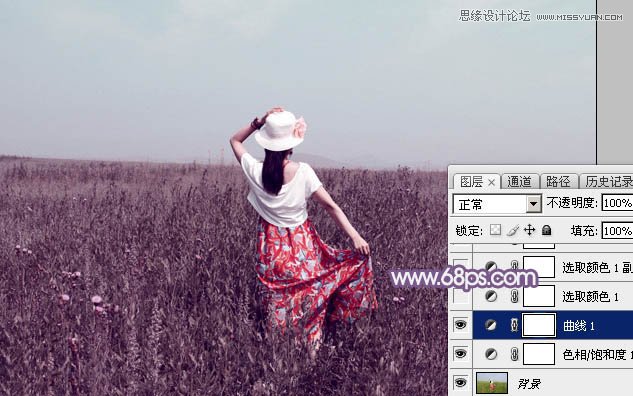 Photoshop调出外景人像绚丽的紫色效果,PS教程,图老师教程网