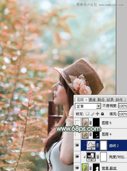 Photoshop调出公园女孩唯美紫色效果,PS教程,图老师教程网