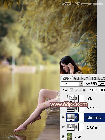 Photoshop调出河边女孩唯美的暖色调,PS教程,图老师教程网