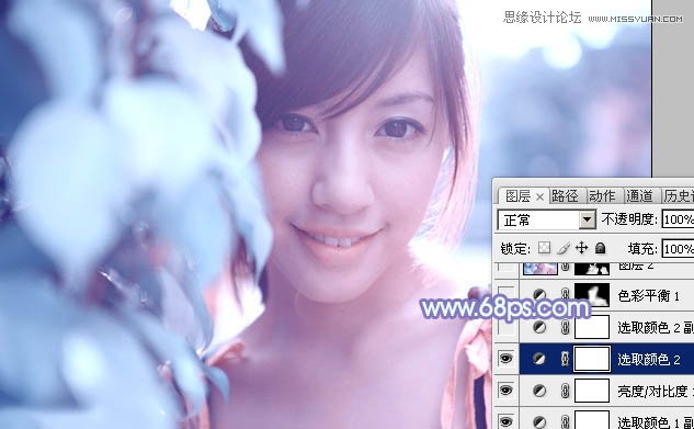 Photoshop使用通道法调出美女照片梦幻蓝色调,PS教程,图老师教程网